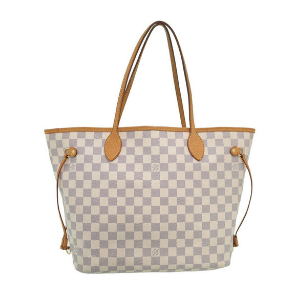 Louis Vuitton Tote Bag Azur White Neverfull Damier MM - Picture 1 of 8